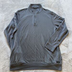 Travis Mathew Sweater Mens XL Gray Newport Fleece Quarter Zip Casual Performance